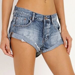 One Teaspoon, Bandits Denim Short, Size 25, Blue Suede